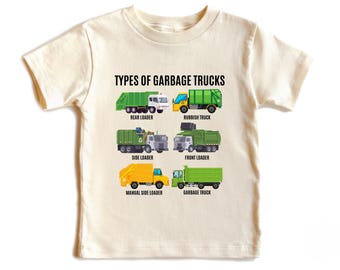 Garbage Truck Toddler Shirt, Types of Garbage Trucks T-Shirt, Kids Garbage Truck Tee, Trash Truck Toddler Tee, Waste Truck Shirt