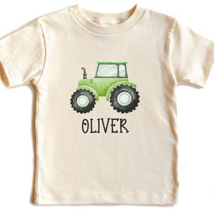 Chemise tracteur personnalisée : cadeau d&#39;anniversaire à la ferme, t-shirt enfant personnalisé