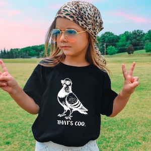 Funny Pigeon Kids Shirt, That's Coo Bird Pun Shirt, Cool Pigeon Graphic Tee, Funny Animal Youth Shirt, Pigeon Toddler Tee, Pigeon image 5