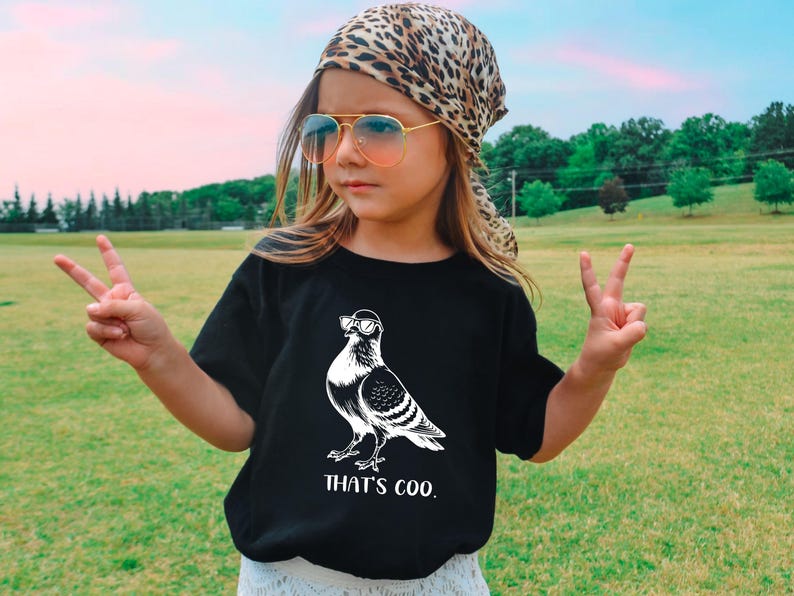 Funny Pigeon Kids Shirt, That's Coo Bird Pun Shirt, Cool Pigeon Graphic Tee, Funny Animal Youth Shirt, Pigeon Toddler Tee, Pigeon image 5
