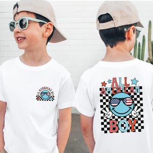 All American Boy Shirt, Toddler 4th of July Outfit, Patriotic Kids Tee, USA Baby Shirt, Red White Blue Summer Shirt