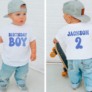 Custom Birthday Boy Toddler Shirt, Kids Birthday Boy Shirt, Birthday Boy Gift, Baby Birthday Outfit, Baby Boy 1st Bday Tee, Name and Age Tee