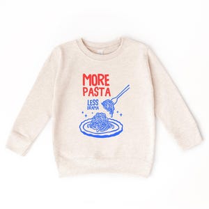Funny Toddler Pasta Shirt: More Pasta Less Drama Italian Foodie Tee Bild 4