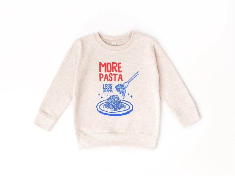 Funny Toddler Pasta Shirt: More Pasta Less Drama Italian Foodie Tee Bild 4