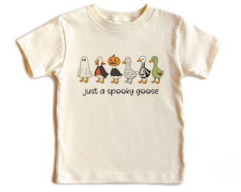 Spooky Goose Halloween Shirt: Funny Skeleton Tee for Kids