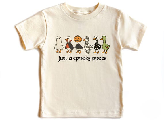Spooky Goose Halloween Shirt: Funny Skeleton Tee for Kids
