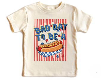 Bad Day To Be A Hot Dog Shirt, Funny 4th of July Kids Tee, BBQ Cookout Shirt, Summer Hot Dog Toddler Tee