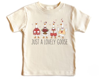 Just a Lovely Goose Shirt, Valentine's Day Goose Shirt, Baby Girl Valentines Day Outfit, Valentine Onesie®, Valentine Goose Outfit