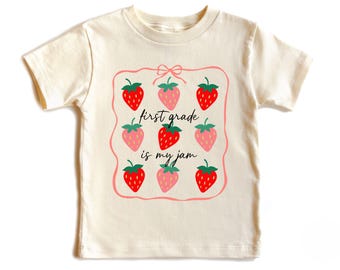 First Grade Strawberry T-Shirt, First Day of School Back To School Tee