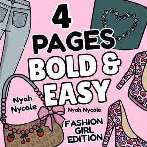 4 cozy fashion girl bold & easy coloring pages printable | cozy clothes coloring pages | coloring pages for women, Teens and girls PDF