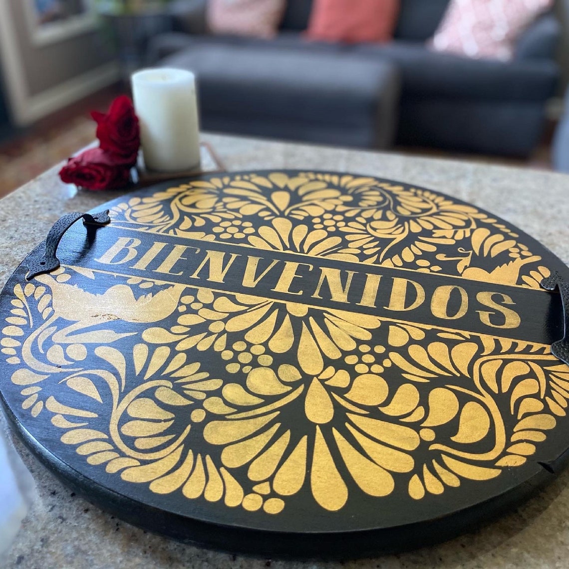 Personalisierte faule Susan / Marine blau und Silber / Schwarz | Etsy