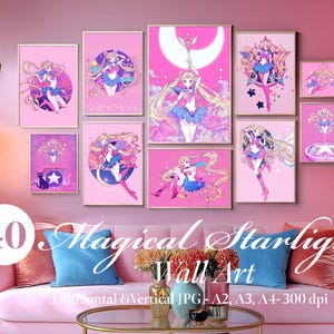 40 Sailor Magical Girl Starlight Wall Art Sailor scout Aesthetic Posters Anime Printable Wall Art Anime Prints & Wall Decor Digital Download