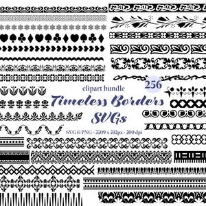 Timeless Borders SVG Clipart Bundle for wedding design Decorative Frames PNG Dividers Borders Ornaments svg Flourishes SVG For Cricut File
