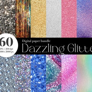 Pacote de papéis digitais brilhantes deslumbrantes, padrão de lantejoulas de arco-íris sem costura, papéis brilhantes, texturas de glitter metálico, scrapbooking para impressão
