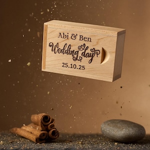 Personalised Wooden USB 3.0 Drive + Box | Custom Engraved Flash Drive | Perfect Keepsake Gift for Weddings, Photographers & Special Memories