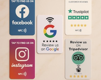 Tarjeta de revisión de Google con NFC: toque para revisar, uso ilimitado