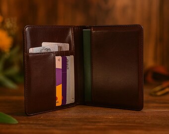 Personalisierte Leder Passhülle & Reisebrieftasche