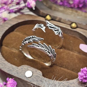 Matching ring , couple ring , promise ring , Angel & Devil Wings , Matching Statement Bands, Elegant Rings, Gift for Women and Men