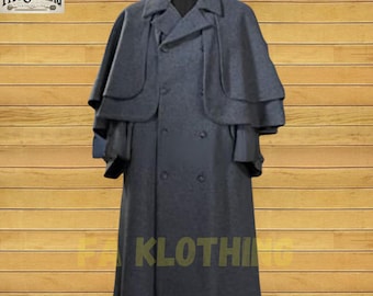 Vintage Japanese Wool Inverness Coat Around Taisho Era #2753