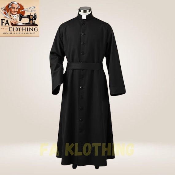 Wool Clerical Robe: Traditional Priest Cassock, Church Vestment Wool Clerical Robe: Traditional Priest Cassock, Church Vestment