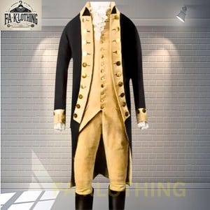 George Washington Revolutionary War Coat: Custom Wool Reenactment Costume
