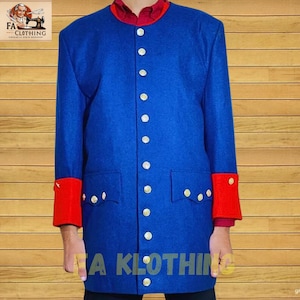 18th Century Blue Hussar Jacket: Men&#39;s Historical Cavalry Officer Costume
