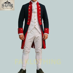 Handmade Revolutionary War Officer Uniform: 18th Century Continental Army Costume