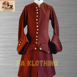 Dark Brown Wool Colonial Gentleman&#39;s Coat - Rococo Aristocrat Style