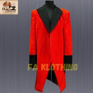 Custom Blackbeard Wool Pirate Coat: Red Captain Jacket, Cosplay Costume