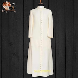 Batina sacerdotal católica de edição limitada, tamanho personalizado – elegante túnica clerical tradicional para uso litúrgico – vestimenta sacerdotal premium.