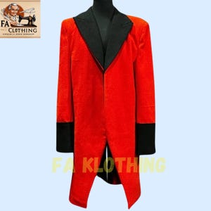 Handmade Red Wool Captain Coat: Blackbeard Pirate Costume