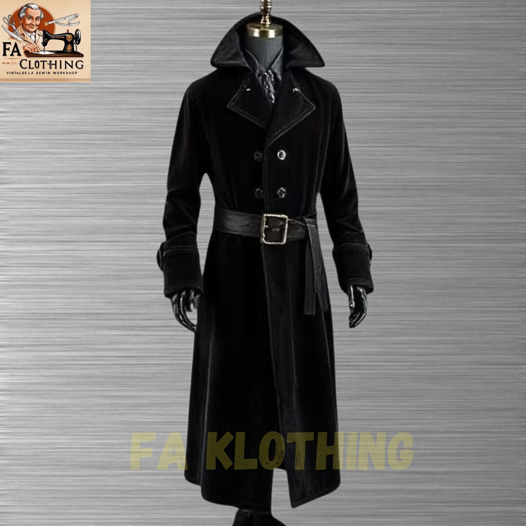 Regency Double-Breasted City Overcoat - Black main image 1
