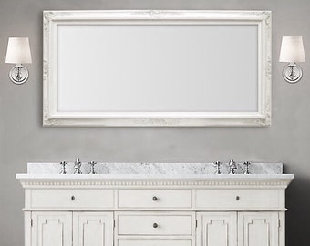 white framed bathroom vanity mirrors 60 inch many sizes available white framed bathroom mirror baroque vanity wall 56 shabby chic distressed vintage etsy white framed bathroom vanity mirrors 60 inch many sizes available white framed bathroom mirror baroque vanity wall 56 shabby chic distressed vintage etsy