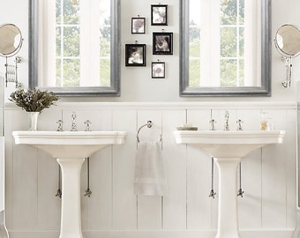 any color brushed nickel modern bathroom mirror framed vanity mirror wall 29x25 silver modern design mirror unique mirror rectangle - Modern Bathroom Mirrors any color brushed nickel modern bathroom mirror framed vanity mirror wall 29x25 silver modern design mirror unique mirror rectangle - Modern Bathroom Mirrors