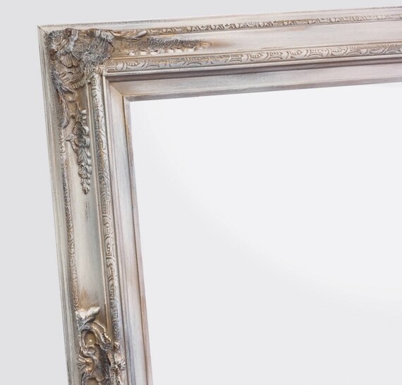 Decorative Full Length Mirrors For 62 X 32 White Antique Finish Baroque Mirror Long Leaning Framed Shabby Chic