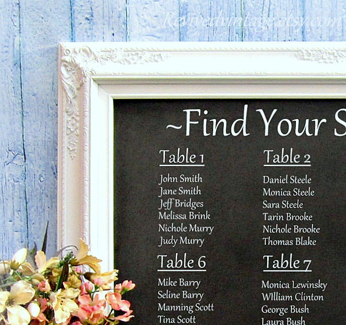 Chalk Board Seating Chart