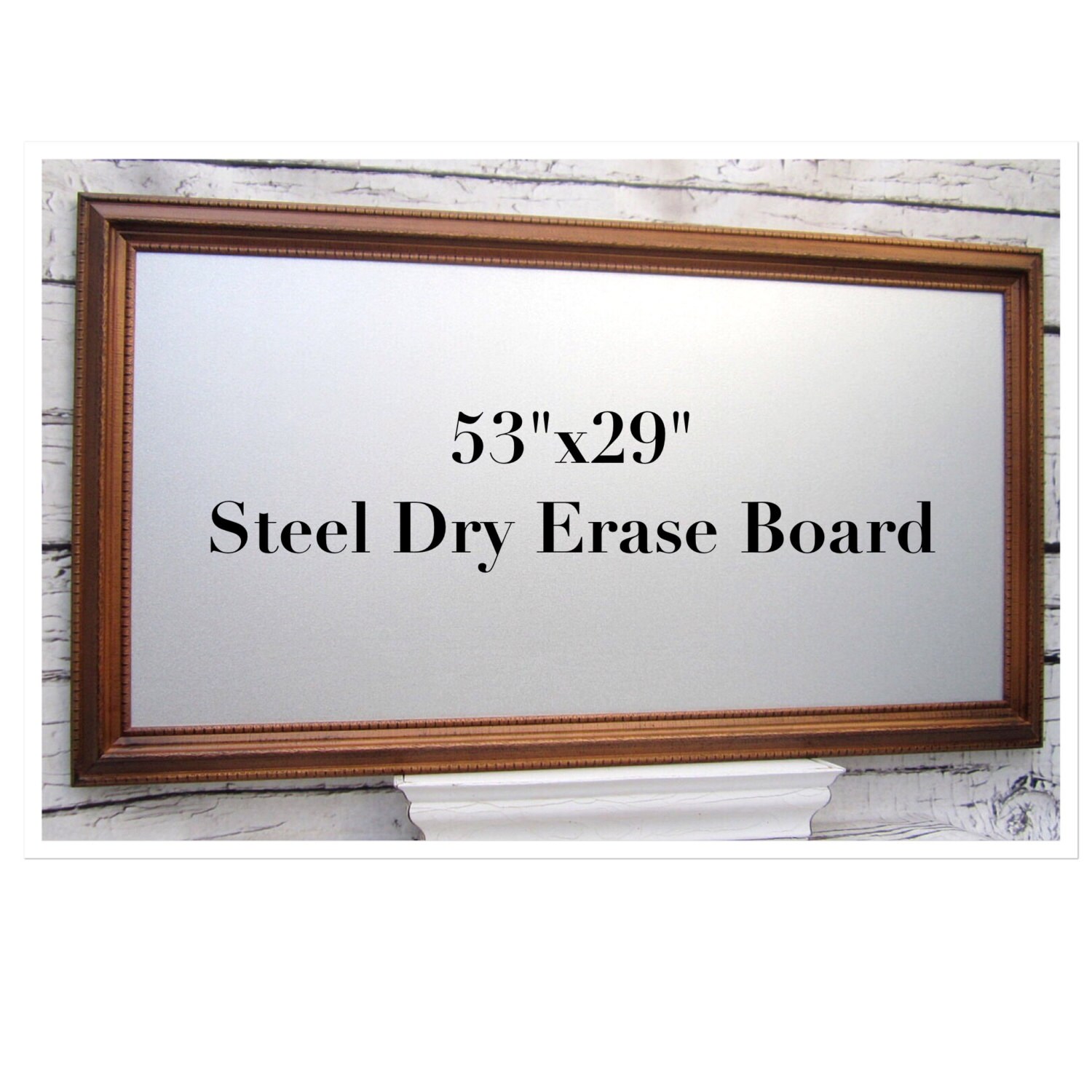 Extra Large Steel DRY ERASE BOARD 53x29 Oak Finish Etsy