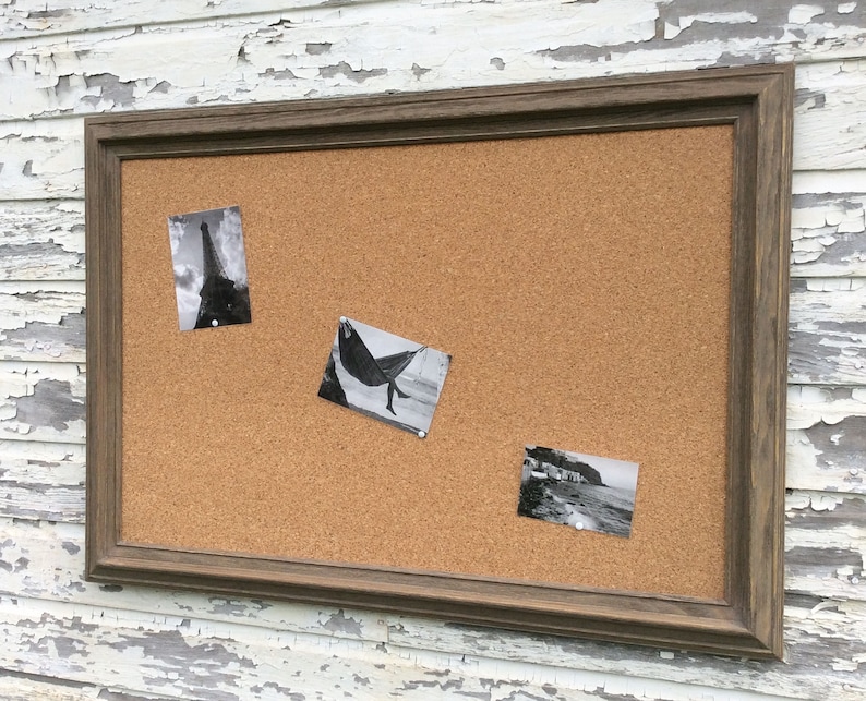 BARNWOOD Framed CORK BOARD 41x29 Rustic Office Etsy