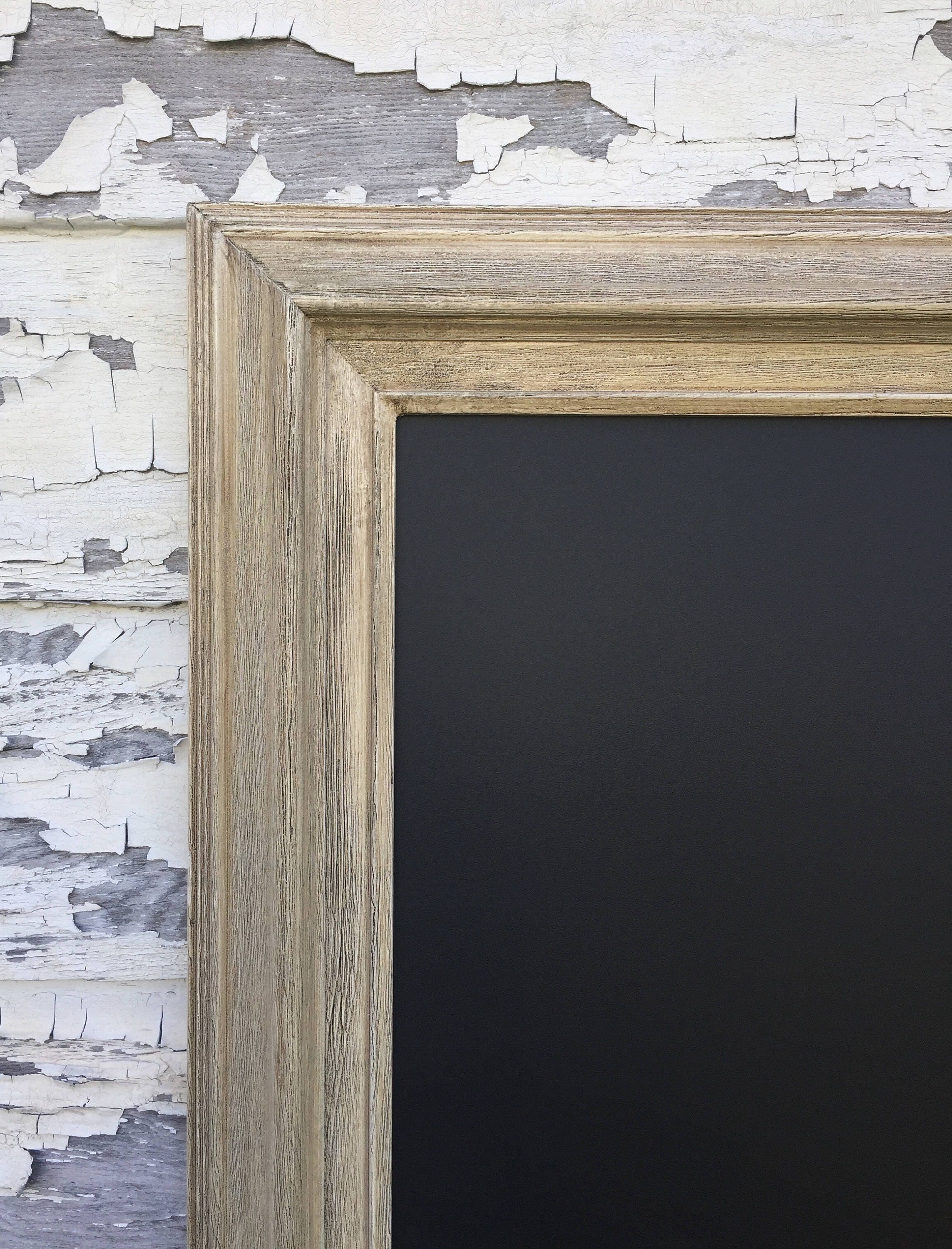 RUSTIC WOOD FRAMED Chalkboard 41x29 Tan Taupe Etsy