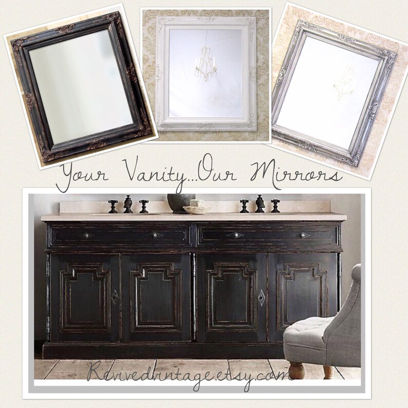 IVORY FRAMED MIRROR Vanity Mirrors For Sale French Country Etsy
