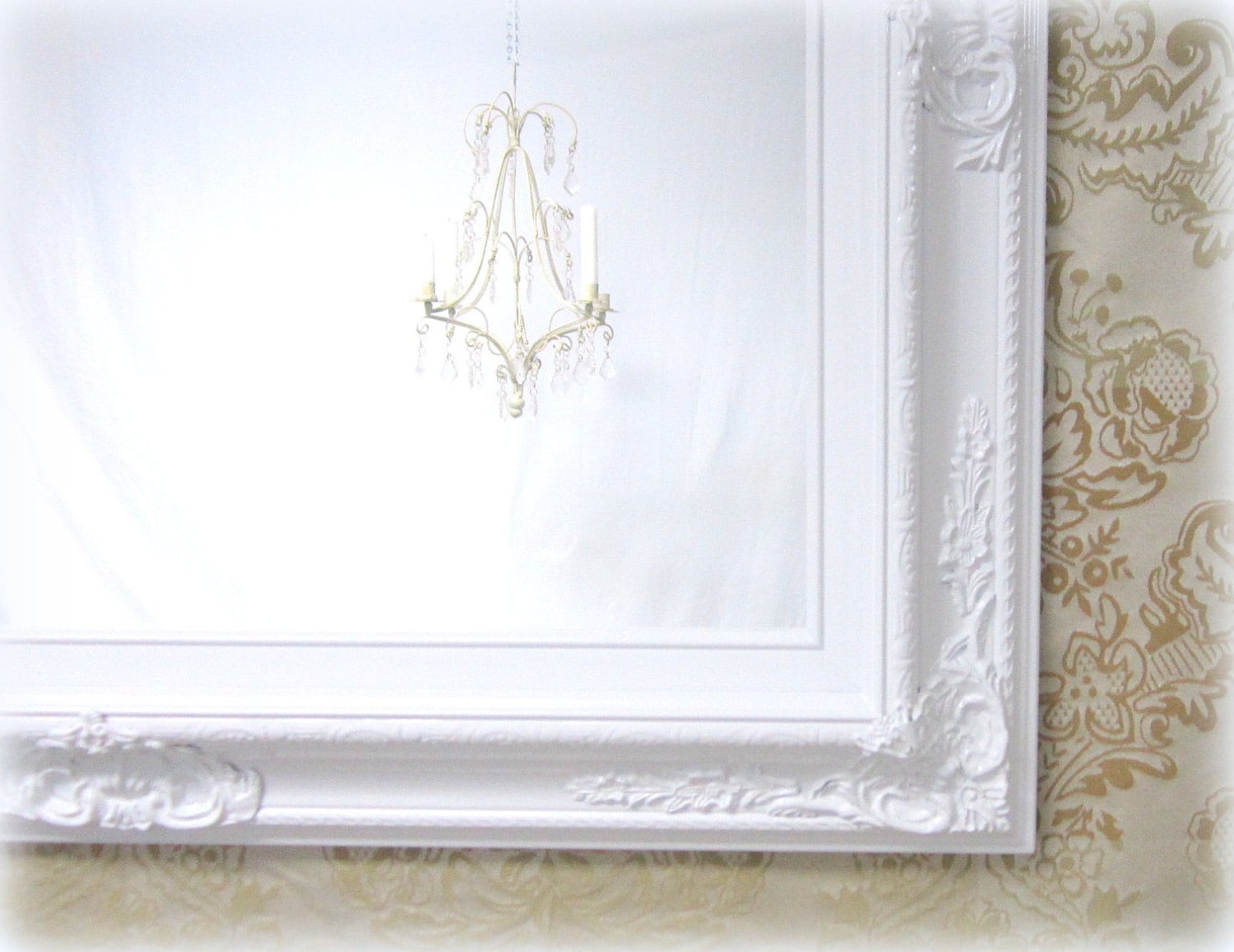 WHITE VANITY MIRROR For Sale Baroque Framed White Framed Etsy