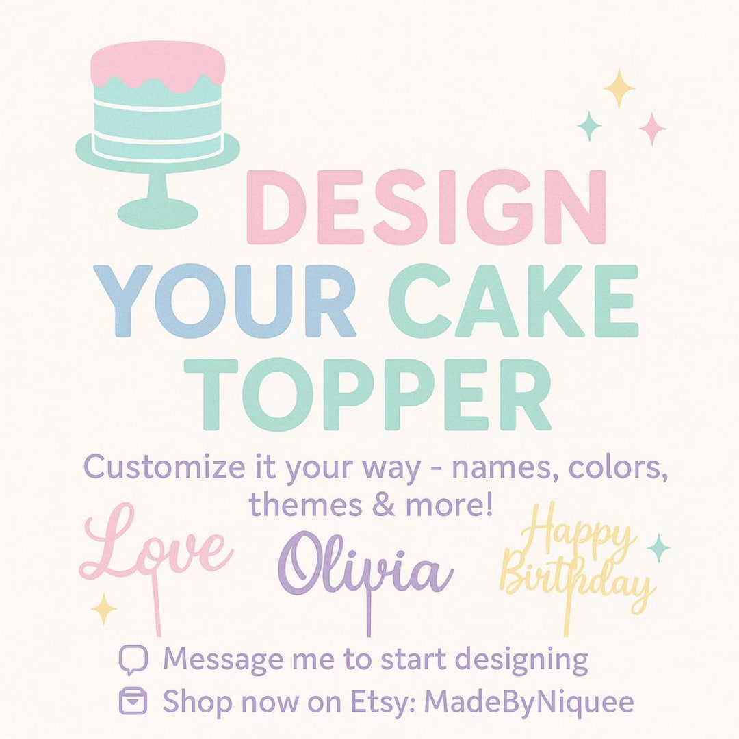 Customizable Cake Topper - Etsy