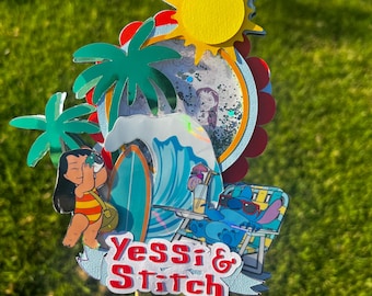 Adorno para tarta de cumpleaños de Lilo y Stitch