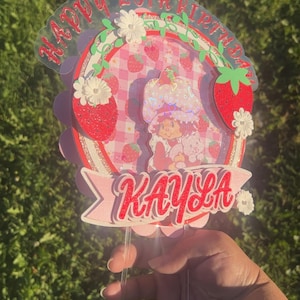 strawberry shortcake cake topper