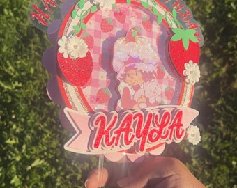strawberry shortcake cake topper