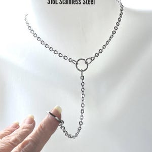 Day Collar, O-Ring Lead & Pendant; 24/7 Permanent Lock Option, Stainless Steel