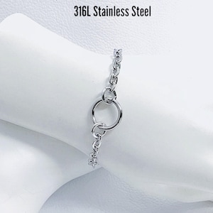 O-Ring Day Collar Bracelet, 24/7 Waterproof Stainless, Locking Option