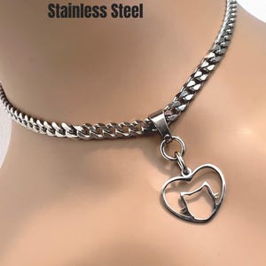 Kitten Sub Day Collar, Stainless Steel, Chain  24/7, Waterproof Lock Option