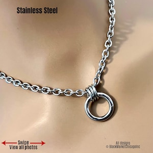 Minimalist Day Collar, O-Ring, Discreet, Stainless Steel, 24/7 Lockable
