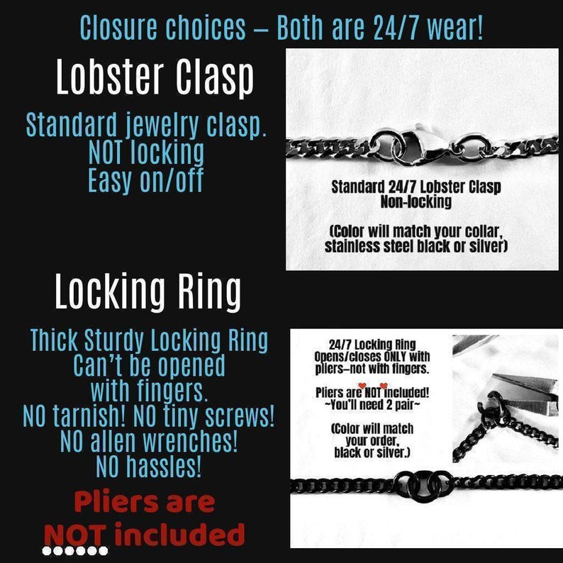 Sub Day Collar, Black Chain, Stainless Steel, O-Ring 24-7, Waterproof Lockable 画像 4